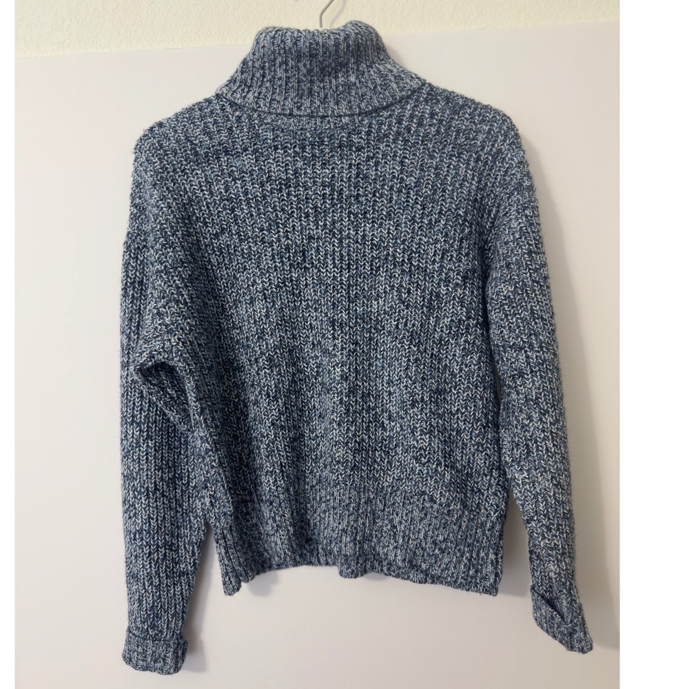 Future Collective Reese Blutstein Turtleneck Sweater Womens S Blue Marled Cozy